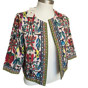 Colorful Buenos Ninos B&N Womens Cropped Jacket Bold Floral 3/4 Sleeves JJ4111